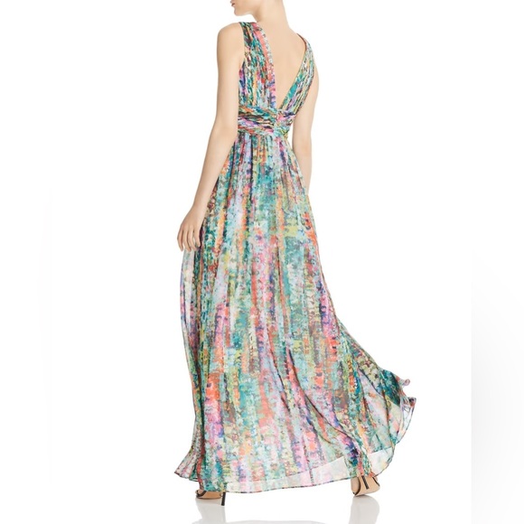 AIDAN BY AIDAN MATTOX Pleated Chiffon Print Dress NWT - Picture 2 of 12